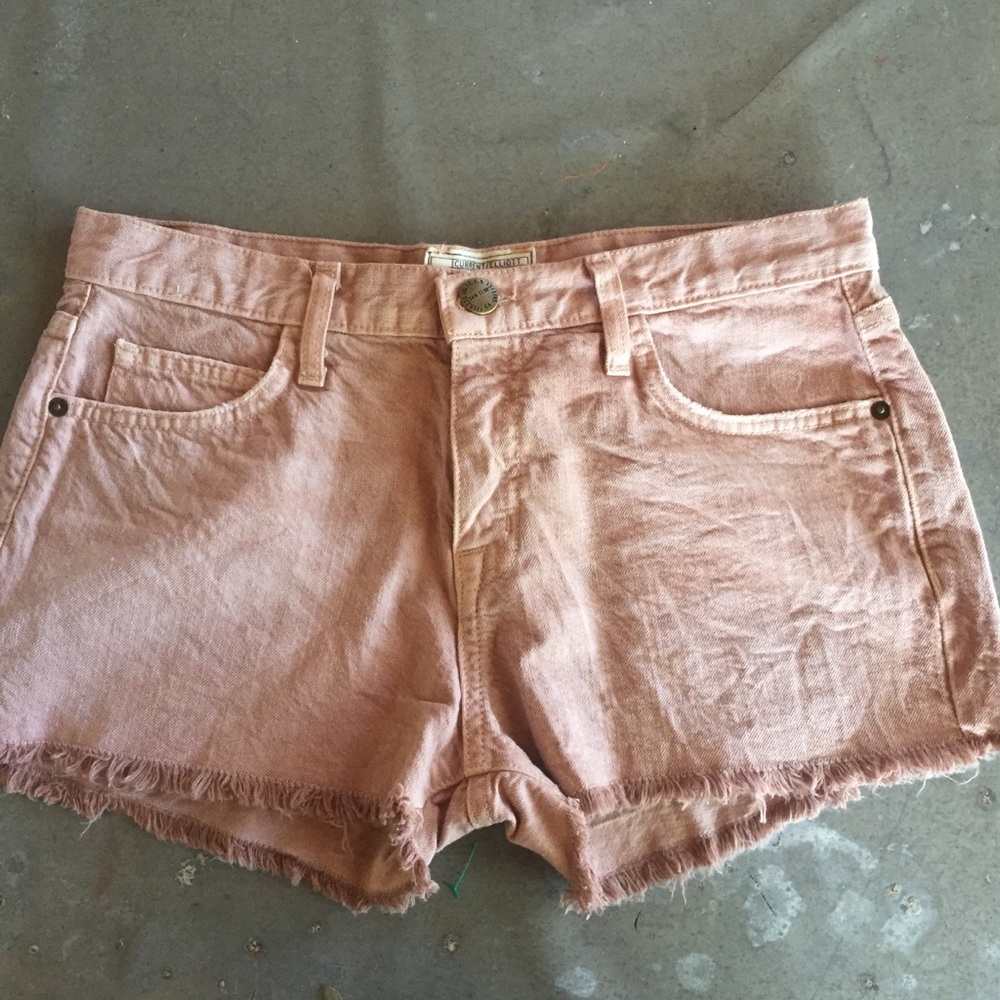 Current Elliott Cutoff Boyfriend Jean Shorts Rose Brown Fall Boho Festival